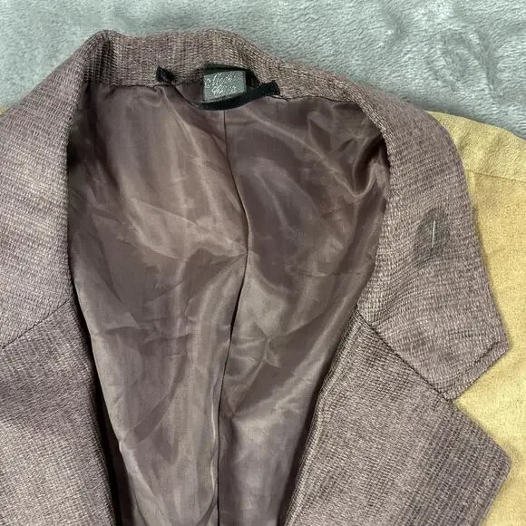 Vintage 70s Encino Western Blazer Suede Yoke Brown Sport Coat 38R NWT - Picture 8 of 8